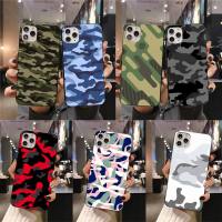 [สินค้าใหม่ในสต็อก] พรางแบบ Camo ทหารกองทัพซิลิโคนอ่อนนุ่มกรณีโทรศัพท์สำหรับ Iphone 14 13 12 11 Pro Max XS 8 7บวก X 2020 XR ปก Capa