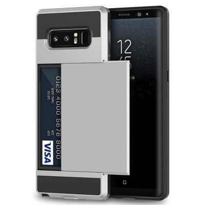 Note 8 Case, กระเป๋ากันกระแทก [การ์ดพ็อกเก็ต] [Anti - Scratch] หนักสองชั้น Duty เคสคลุมไม่เรียบกับ Slidable ช่องเสียบบัตรขาตั้งโทรศัพท์ซัมซุง Galaxy หมายเหตุ 8 (2017) - INTL