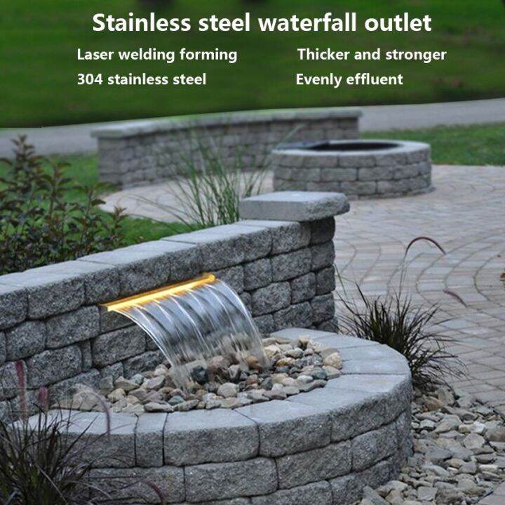 40CM Stainless Steel 304 Waterfall Fountain Outdoor Wall Water Blade