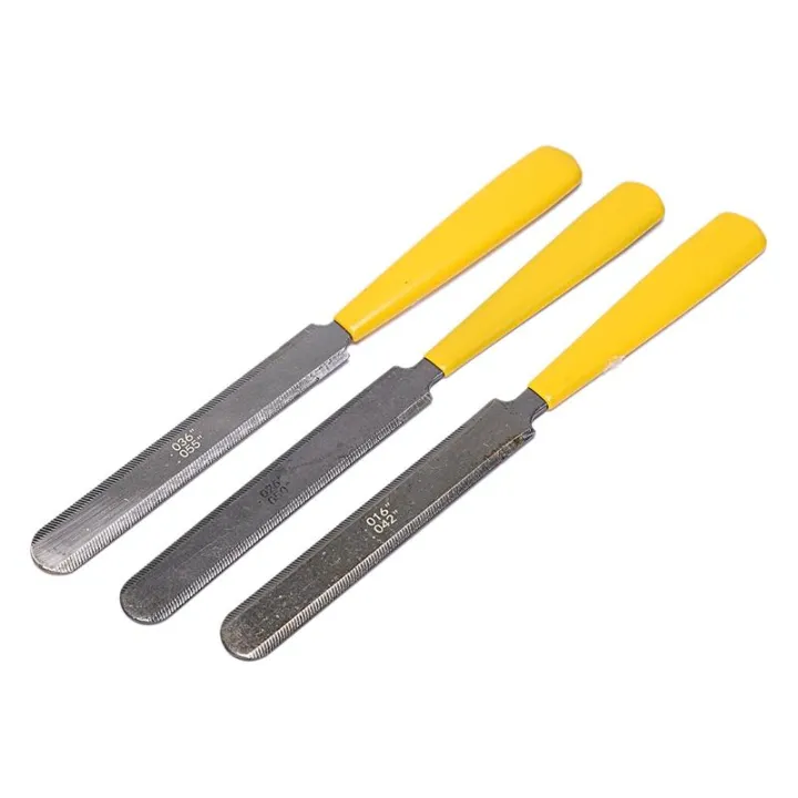 Carbon Steel Nut File Set, Guitar Double Sided Gauged Nut Slotting File