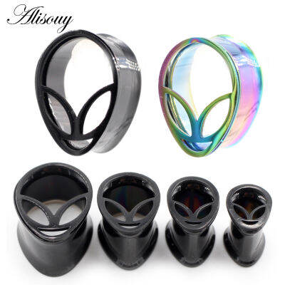 Alisouy 2Pcs 8-25มม. สแตนเลส Water Drop Teardrop Face หูอุโมงค์ปลั๊ก Expander Stretcher Gauges Body Piercing เครื่องประดับ