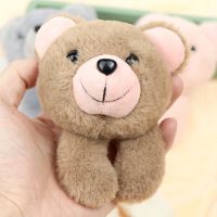 Cute Cartoon Plush Bear head pendant For Girl Clothes Badge Backpacks Pendant Decoration Accessories Plush Animal Toy Keychain