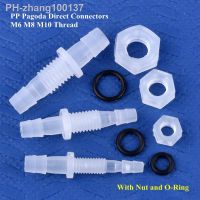 5 200Pcs M6 M10 To 3 8mm PP Pagoda Direct Connector With Nut ​O-Ring Aquarium Tank Air Pump Adapter Go Through Plate Hose Joint