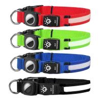 Dog Collar Rechargeable For Air-Tag LED Glowing Collar Adjustable Large Dog Night Light Collar Pet Safety Collar For Dogs Cat unusual