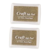 2X Rubber Stamp Ink Pad Stamp Inkpad Ink Pad - Gold