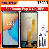 MagicMeta หน้าจอเดิมสำหรับ Tecno Pop 6 BE6ชิ้นส่วนจอสัมผัสแอลซีดีของเครื่องแปลงดิจิทัลแทนที่ด้วยกรอบกลางสำหรับ BE6 Tecno Pop 6 Go