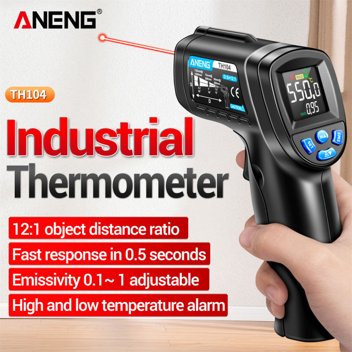 Industrial Handheld Pyrometer Meter Digital Temperature Gun IR Infrared  Thermometer Non-Contact Thermal Heat Sensor 