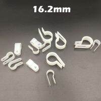 【CW】 200pcs 16.2mm White Plastic Wire Hose Tubing Fanstening R Type Line Card Fixed Cable Tie Mount Organizer Holder Clip Clamp