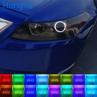 Rgb หลายสีไฟหน้าแอลอีดีแหวนเฮโลตานางฟ้า Drl Rf รีโมทคอนโทรลสำหรับ Honda Accord Coupe 2008 2011อุปกรณ์เสริม