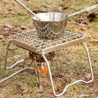 3PCS Outdoor Stainless Steel Stove Head Bracket Portable Folding Barbecue Rack Set Pot Rack Grid Grill Rack Grill Net