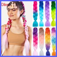 DILER 24นิ้วไล่เฉดสีสังเคราะห์ถักเปียผู้หญิง DIY ผมเปียวิกผมเปียต่อผมผู้หญิง