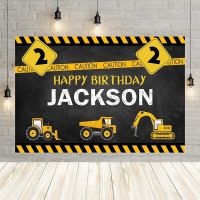 Avezano Photography Background Boy Birthday Party Excavator Under Construction Decor Photocall Backdrops For Photo Studio Banner Banners Streamers Con