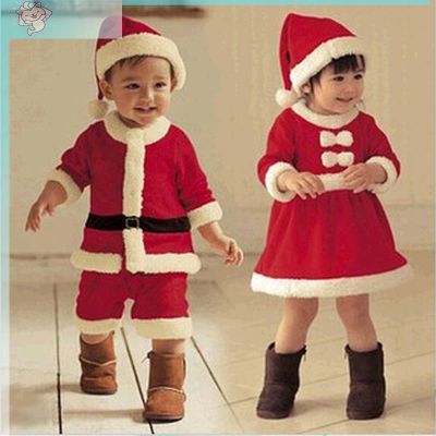Kid Boys Girls Christmas Santa Claus Dress Set Outfit Costume for Xmas Baby Toddler Children