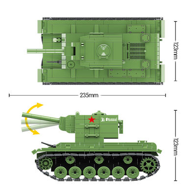 ทหาร WW2โซเวียต KV-2หนักถังอาคารบล็อก818ชิ้น DIY สงครามยานพาหนะอิฐของเล่นสำหรับเด็กเด็กของขวัญ