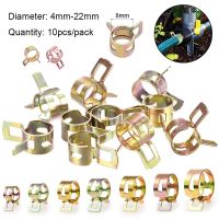 ♈☁ 10PCS color zinc water pipe clamp clamp galvanized spring hose clamp inner diameter 4-22mm elastic steel buckle water pipe clamp