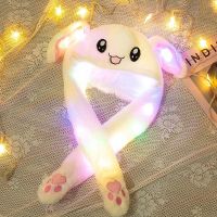 Led Bunny Hats White Pink Rabbit Hat LED Funny Ear Move Dance