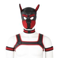 ร้อน, ร้อน★Boyroom Adults Performance Props Set, Color Matching Dog Head Headgear + Arm Band + Chest Strap + Neck Strap Kit Puppy Hood Cosplay Set for Men Women