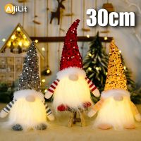 30cm Christmas Doll Elf Gnome with Led Light Christmas Decorations for Home Xmas Navidad New Year 2024 Childrens Gifts