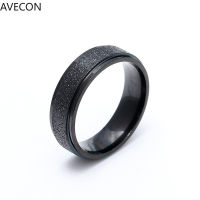 AVECON แหวนอเนกประสงค์6มม. จอโค้งฝ้าผิวเรียบเหล็กไทเทเนียมเรียบง่ายด้าน