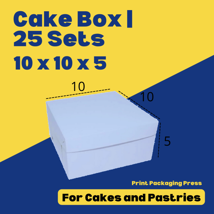 Get Bulk 10x10x5 Cake Boxes with Window, Cake Boards and Yellow