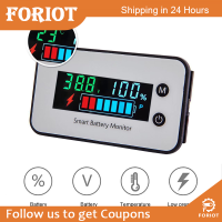 Foriot  7-100V ความจุของแบตเตอรี่มิเตอร์ตรวจสอบ12V 24V 48V ตัววัดเปอร์เซ็นต์การใช้พลังงานแบตเตอรี่อุณหภูมิแรงไฟฟ้า