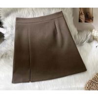 COD ┅ The Neonatal Shop34uilk9iy VE2585 -MSIA Ready Stock Female Short Skirt High Waist Skirt With Inner Pant OL职业开叉A字裙防走光短裙