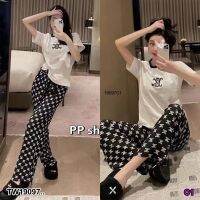 J19097 กางเกงขายาว พิมพ์ลายคมชัด Long pants with a crisp print