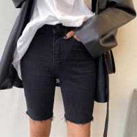 【hot】 2022 Knee Length Denim Shorts Waist Stretch Jeans