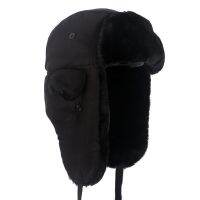 New 2022 Ushanka earflap hats Warm Winter Black Bomber Hat Men Faux Fur russian style gorros de aviador