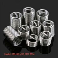 ₪ 10PCS stainless steel 304 coiled wire threaded inserts M6 M8 M10 M12 M14 long thread repair screw insert repair tool