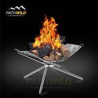 CAMPINGMOON MT-011 OUTDOOR LIGHT WEIGHT STAINLESS STEEL FOLDING FIRE STAND ฐานสำหรับรองกองไฟ