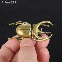 Solid Brass Insect Trypoxylus Figurines Miniatures Tea Pet Funny Beetle Crafts Collection Desktop Small Ornament Home Decoration