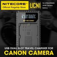 NITECORE กล้องดิจิตอล UCN1เครื่องชาร์จแบตเตอรี่ Daul Slot Travl USB ที่ชาร์จสำหรับแคนนอน LP-E6 LP-E6N LP-E8 EOS 6D 7D 650D R6 550D