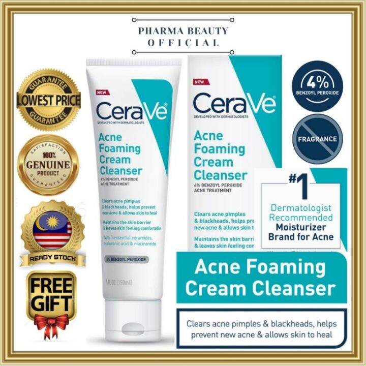 Cerave Acne Foaming Cream Cleanser 150ml EXP 2024 Lazada