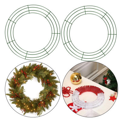Blesiya 2x Iron Round Wire Wreath Making Frame Floral Arrangement DIY Holiday 30cm