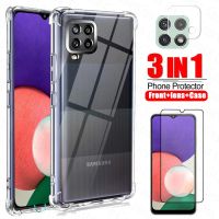 3-in-1capaglass airbag Case for Samsung Galaxy A22 A32 A52 A72 5G Screen Protector For Galaxy A12 A02 a04 Clear Shockproof Case