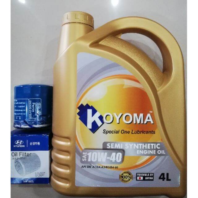 HYUNDAI/KIA OIL FILTER + KOYOMA 10W40 SEMI SYNTHETIC ENGINE OIL Lazada