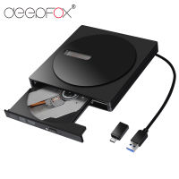 Deepfox เครื่องเล่น CD DVD ROM ภายนอกแบบพกพา DVD-RW CD-RW Jenis C USB3.0เครื่องไรท์แผ่นแล็ปท็อป AirPro