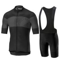 โหมดใหม่ Castelli Black team ชุดปั่นจักรยานแขนสั้น Professional Cycling Jersey Sportswear Cycling Bib shorts Pants ครบชุด