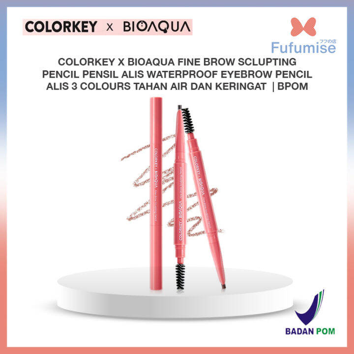 Colorkey X Bioaqua Fine Brow Sclupting Pencil Pensil Alis Waterproof Eyebrow Pencil Alis