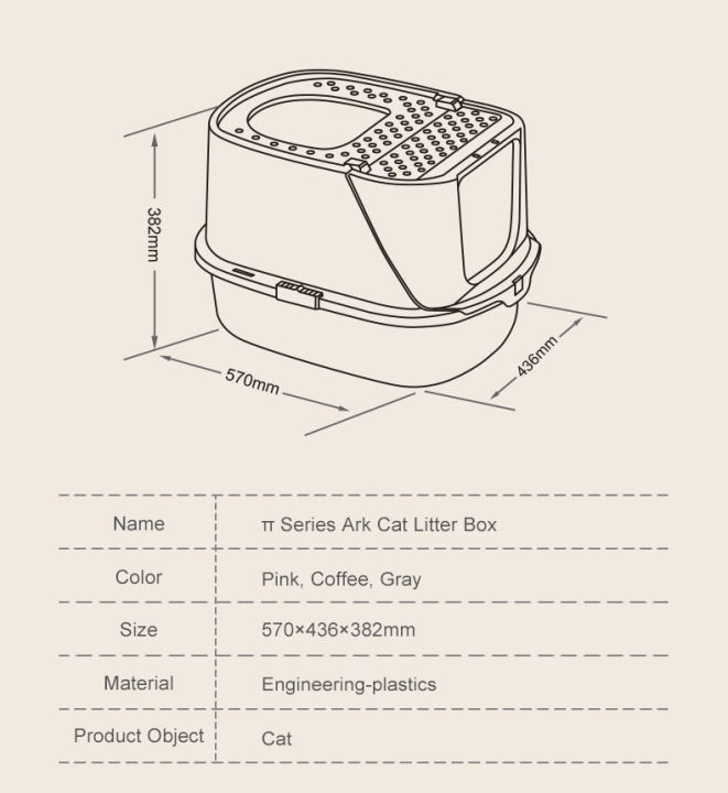 tb404-ห้องน้ำแมวทรงโดม-ห้องน้ำแมวกระบะทรายแมว-ทรงเรือ-cat-litter-box