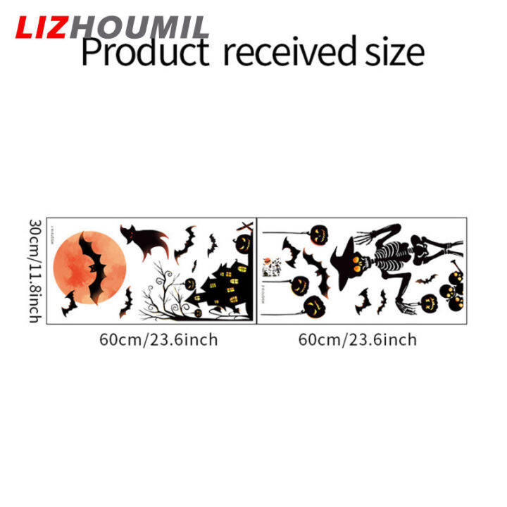 lizhoumil-ฟักทองผีฮาโลวีนสติกเกอร์สำหรับติดหน้าต่างกะโหลกค้างคาวหน้าต่าง-clings-อุปกรณ์ปาร์ตี้สำหรับบ้านในร่มประตูกระจกหน้าต่างเครื่องตกแต่งฝาผนัง