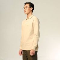 ENHANCED NEUTRALS CUSTOM FIT LONG SLEEVE POLO SHIRT เสื้อโปโลแขนยาวครีม ENHANCED NEUTRALS ทรงคัสตอมฟิต