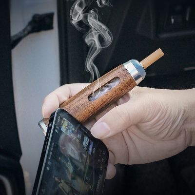 【 Party Store 】 1Pcs Handheld Mini Ashtrays Portable Wood Car Smoking Non-projectile Ashtray Cigar Ash Tray Environment-Friendly Smok HolderTH