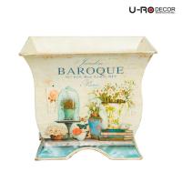 U-RO DECOR รุ่น BAROQUE-M กระถางดอกไม้ ขนาดสินค้า W18 x D18 x H15 CM.