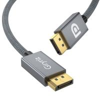 DisplayPort 1.4 Cable 2M (8K  4K  2K  Dynamic HDR  32.4Gbps) with Braided Cord  DP1.4 Male to Male Cable  Grey Adapters Adapters