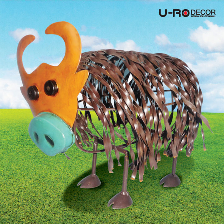 u-ro-decor-ตุ๊กตาสังกะสี-รุ่น-cow-สีน้ำตาล