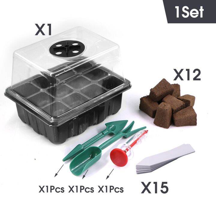 12-cells-seedling-box-planter-kit-seeds-germination-hydroponic-sponge-soilless-cultivation-growing-system-for-garden-nursery-pot