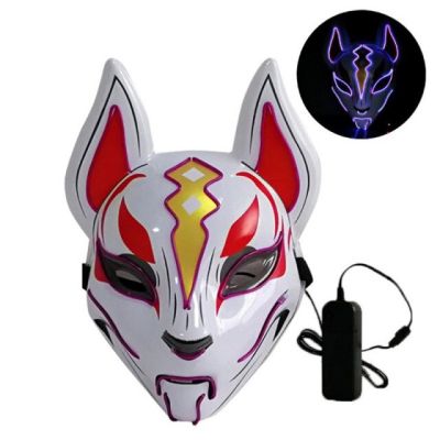 ใหม่ Neon Led Light Masquerade Mask Fox คอสเพลย์หน้ากาก Pvc ชุดฮาโลวีน Club Bar Party Props Unisex