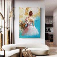 ผ้าใบ Ballerina Back Elegant ผู้หญิงสาวภาพวาด Wall Artwork HD พิมพ์โปสเตอร์ตกแต่งบ้าน Modular รูปภาพสำหรับห้องนอน